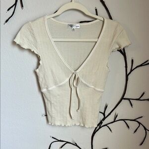 Fitz + Eddie V-Neck Tie-Front Top M